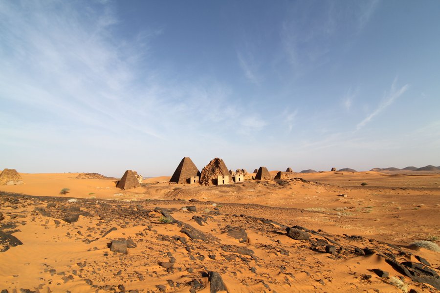 Ancient pyramids of Meroe in the desert